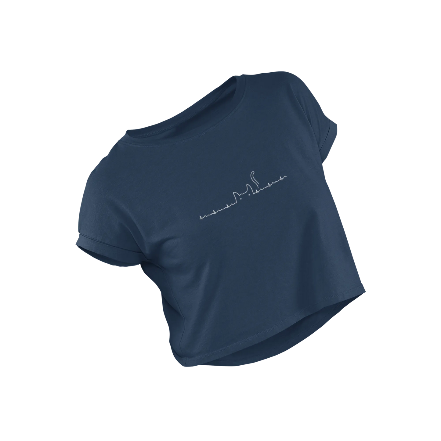 Cat - Navy Blue - Croptop