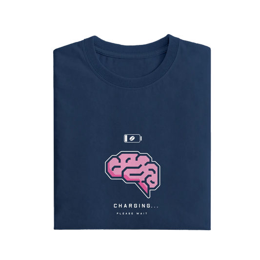 Charging Please Wait - Navy Blue - T-Shirt