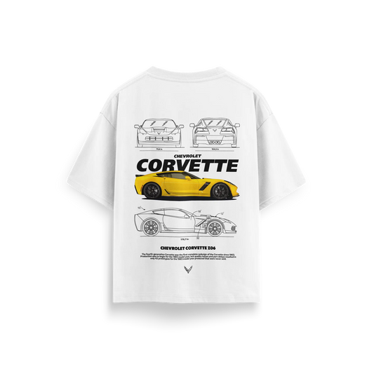 Chevrolet Corvette - White - Oversized T-Shirt