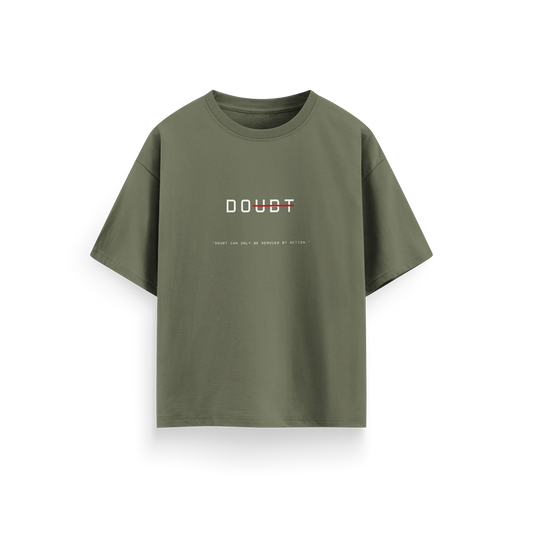 Doubt - Olive Green - Oversized - T-Shirt