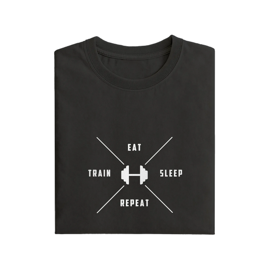 Eat Sleep Repeat Train - Black - T-Shirt
