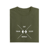 Eat Sleep Repeat Train - Olive Green - T-Shirt