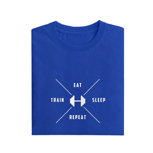 Eat Sleep Repeat Train - Royal Blue - T-Shirt