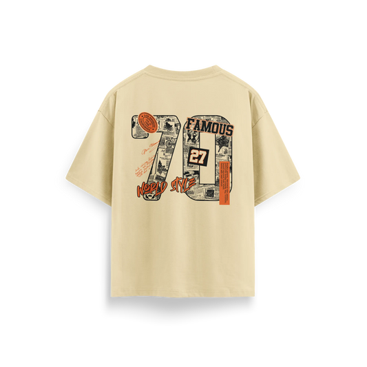 Famous - Beige - Oversized  T-Shirt