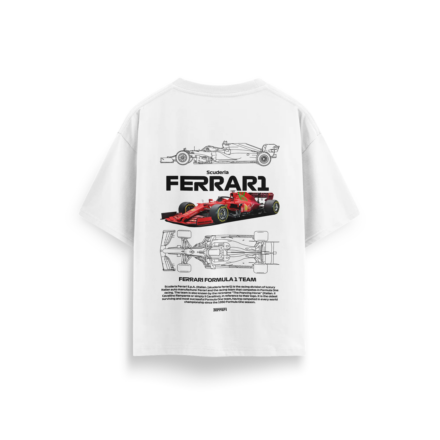 Ferrari Formula1 Team - White - Oversized T-Shirt