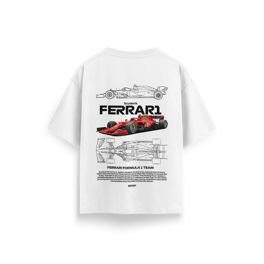 Ferrari Formula1 Team - White - Oversized T-Shirt