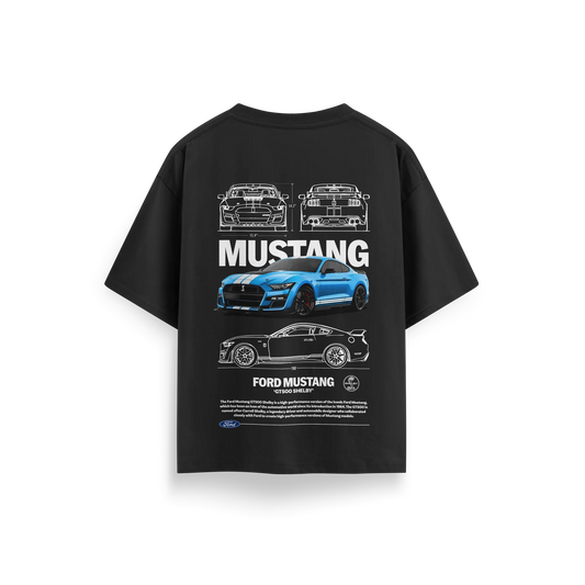 Ford Mustang - Black - Oversized T-Shirt