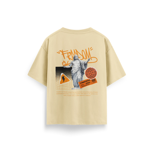 Freedom Streetwear - Beige - Oversized  T-Shirt