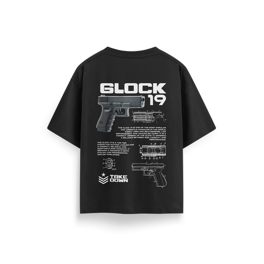 Glock-19 - Black - Oversized T-Shirt