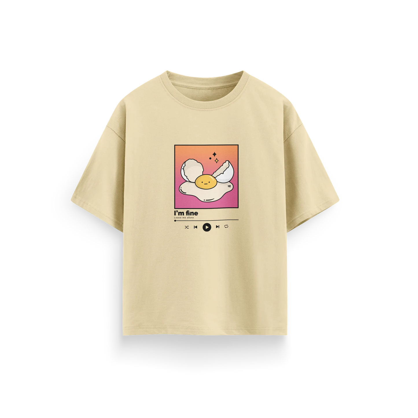 I'm Fine - Beige - Oversized T-Shirt
