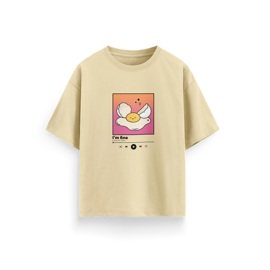 I'm Fine - Beige - Oversized T-Shirt