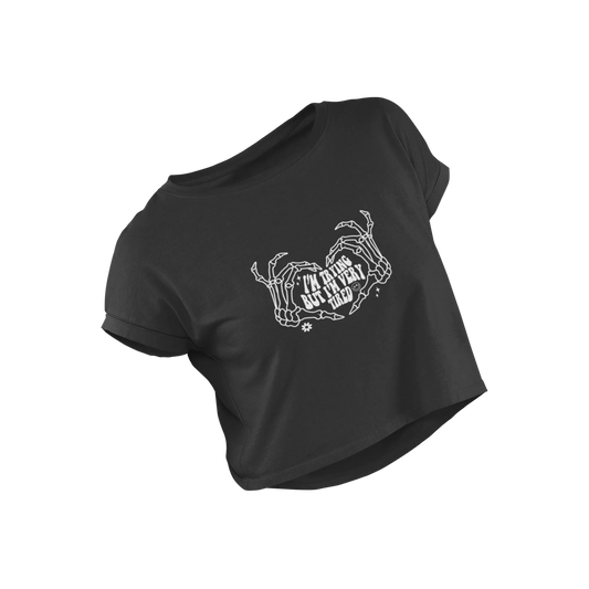 I'm Trying But I'm Very Tired - Black - Croptop