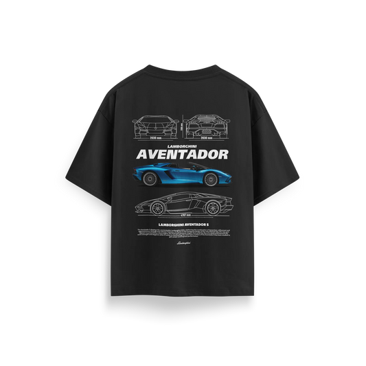 Lamborghini Aventador - Black - Oversized T-Shirt