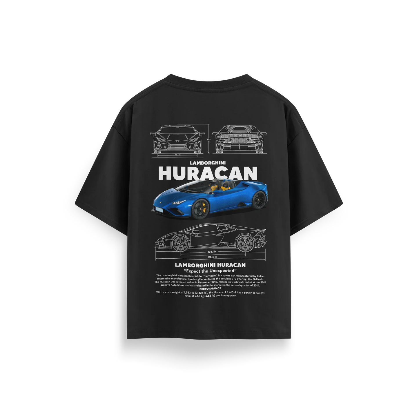 Lamborghini Huracan - Black - Oversized T-Shirt