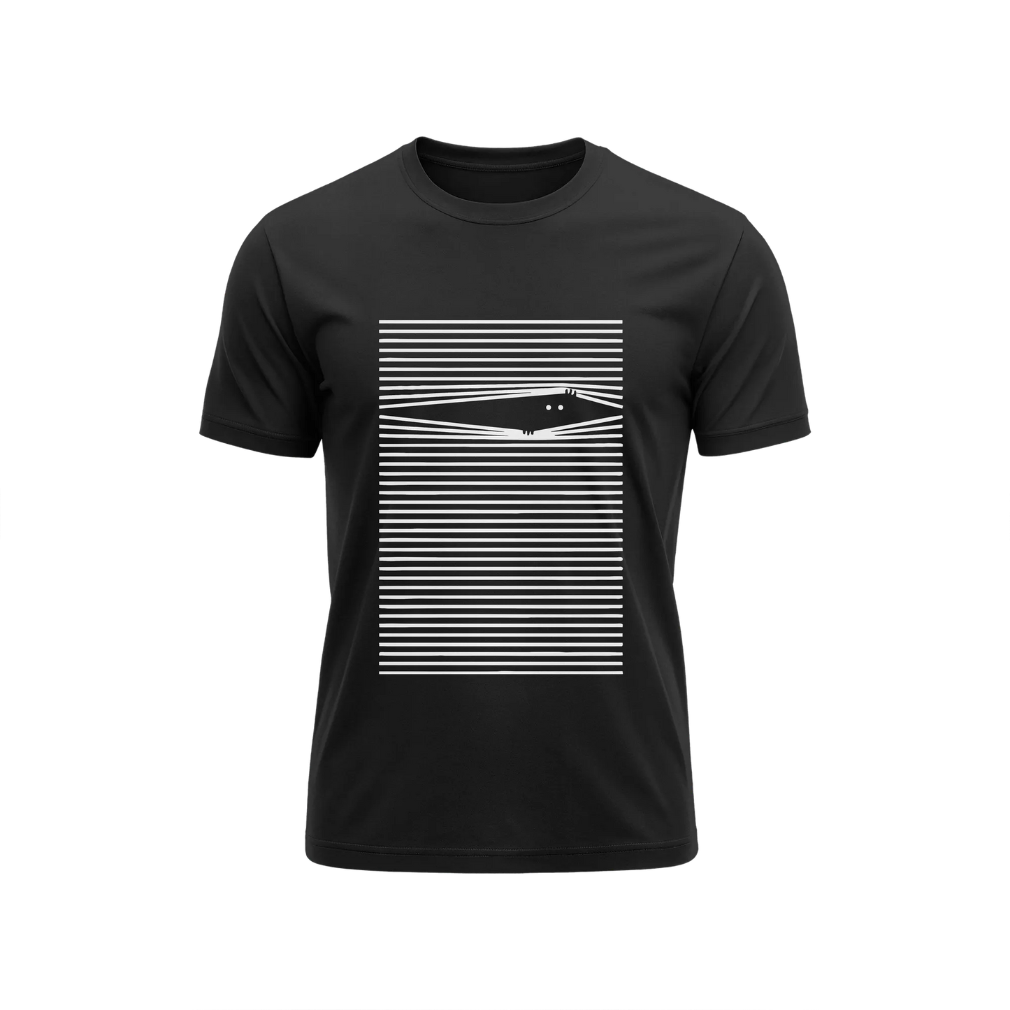 Lines Cat Eye - Black - T-Shirt