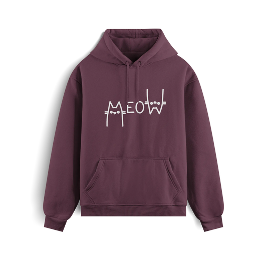 Meow - Maroon - Hoodie