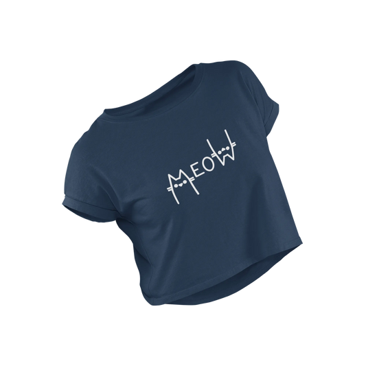 Meow - Navy Blue - Croptop