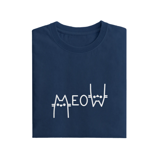 Meow - Navy Blue - T-Shirt