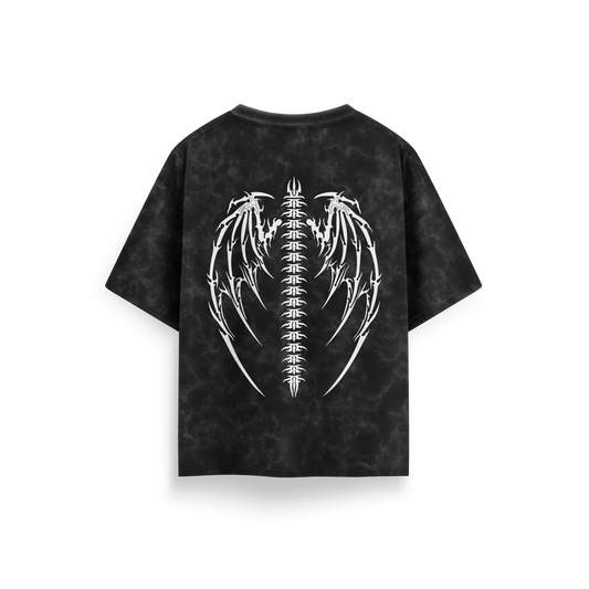 Monster - Black - Acid Washed Oversized T-Shirt