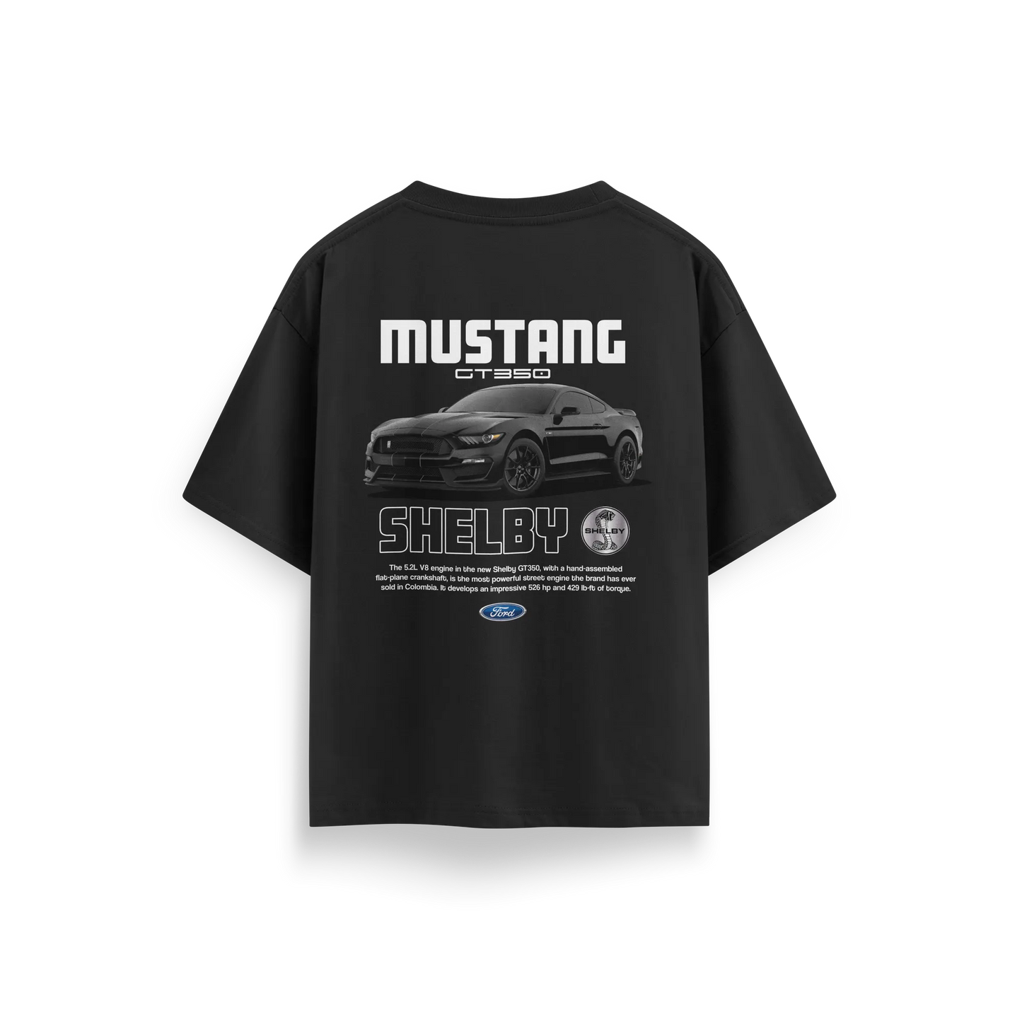Mustang-GT350 - Black - Oversized T-Shirt
