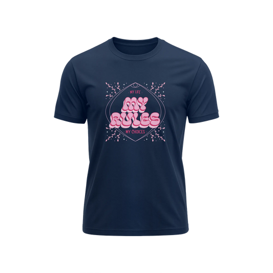 My Life My Rules - Navy Blue - T-Shirt