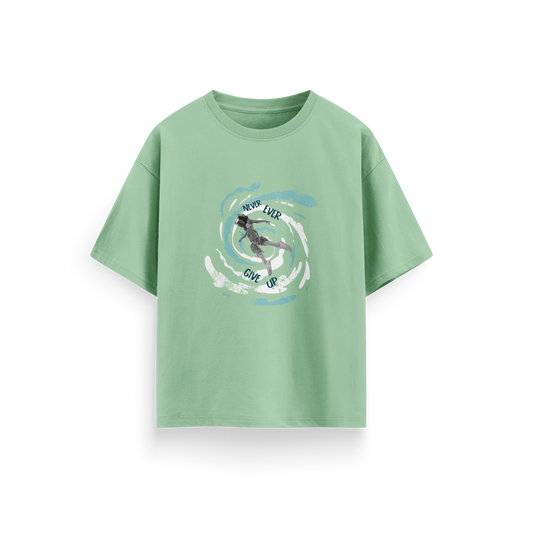 Never Ever Give Up - Jade - Oversized T-Shirt