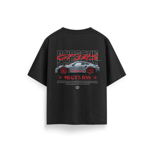 Porsche-GT3-RS - Black - Oversized T-Shirt