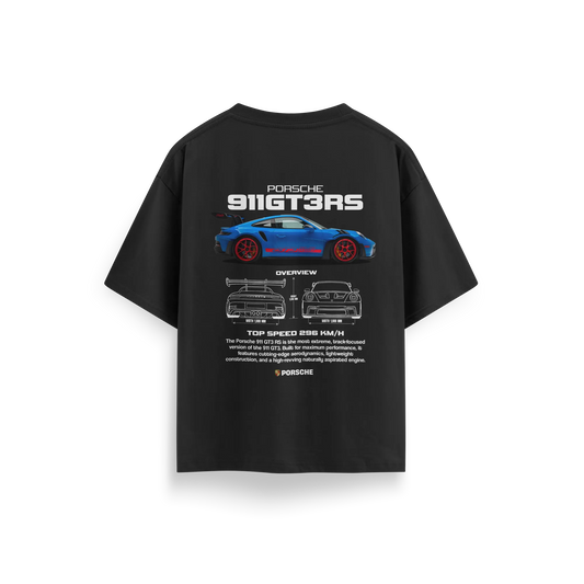 Porsche-GT3-RS-v2 - Black - Oversized T-Shirt
