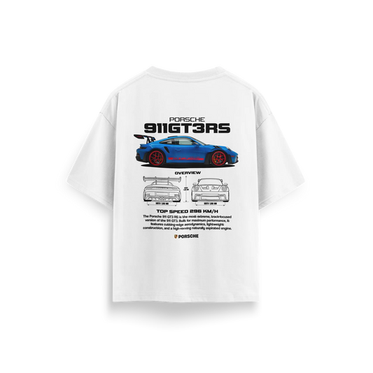 Porsche-GT3-RS-v2 - White - Oversized T-Shirt