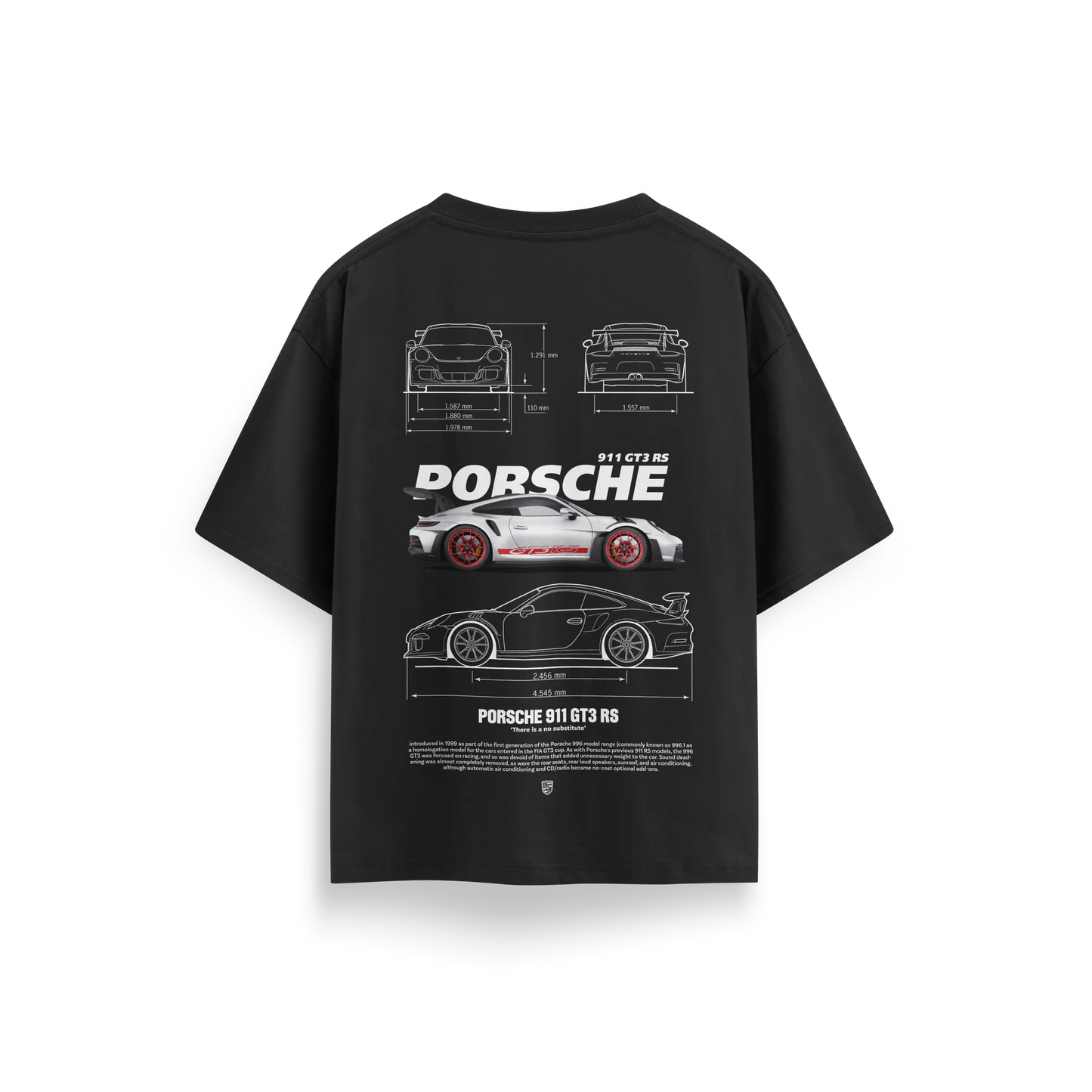 Porsche-GT3-RS-v3 - Black - Oversized T-Shirt