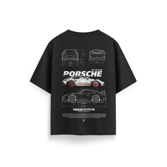Porsche-GT3-RS-v3 - Black - Oversized T-Shirt