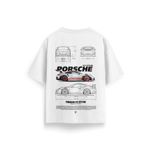 Porsche-GT3-RS-v3 - White - Oversized T-Shirt