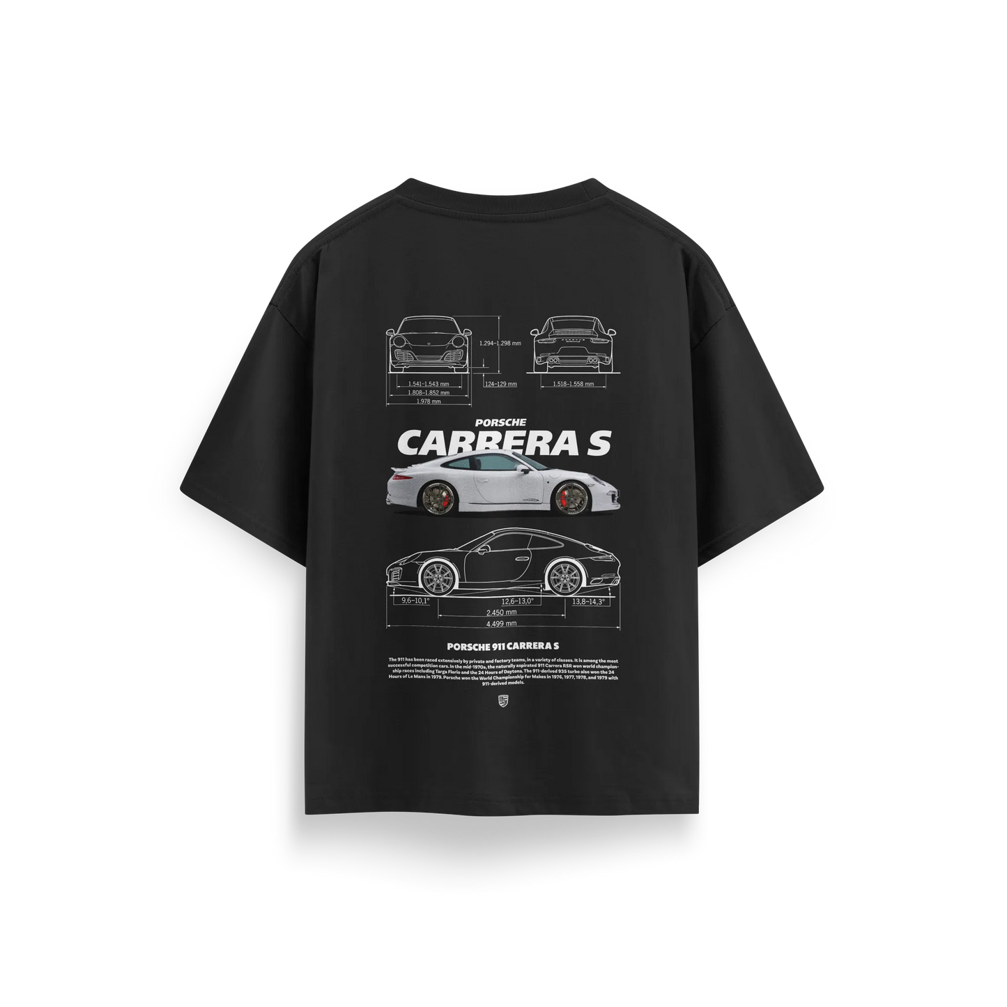 Porsche Carrera S - Black - Oversized T-Shirt