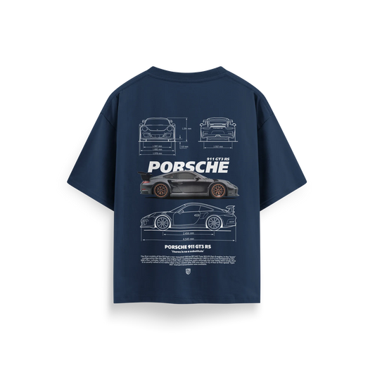 Porsche 911-GT3-RS-v4 - Navy-Blue - Oversized T-Shirt