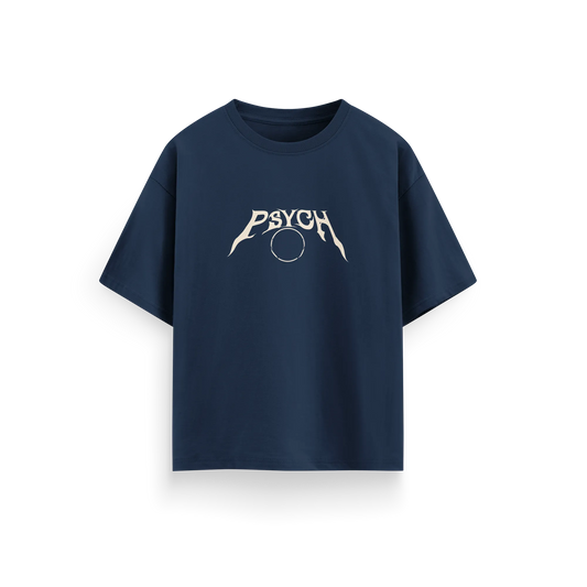 Psycho - Navy Blue - Oversized - T-Shirt