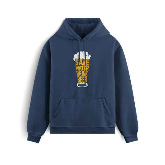 Save Water Drink Beer - Navy Blue - Hoodie