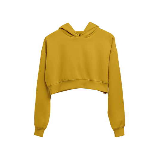Mustard Yellow - Cropped Hoodie