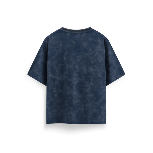 Navy Blue - Acid Washed Oversized - T-Shirt