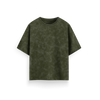 Olive Green - Acid Washed Oversized - T-Shirt