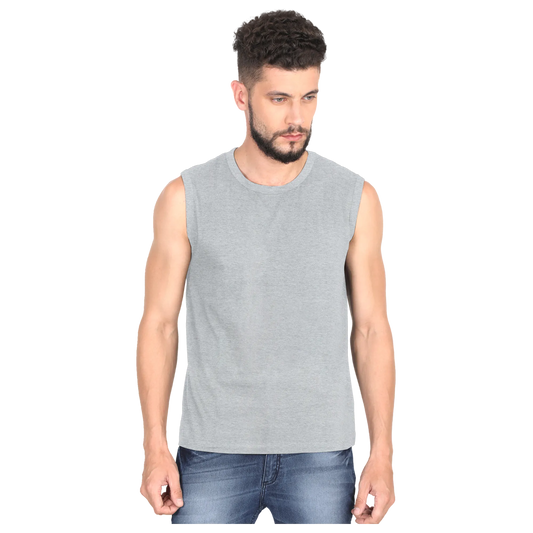 Grey Melange - Sleeveless T-Shirt