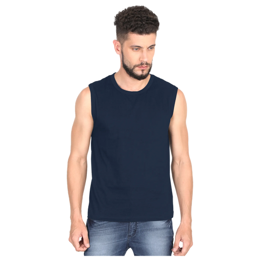 Navy Blue - Sleeveless T-Shirt