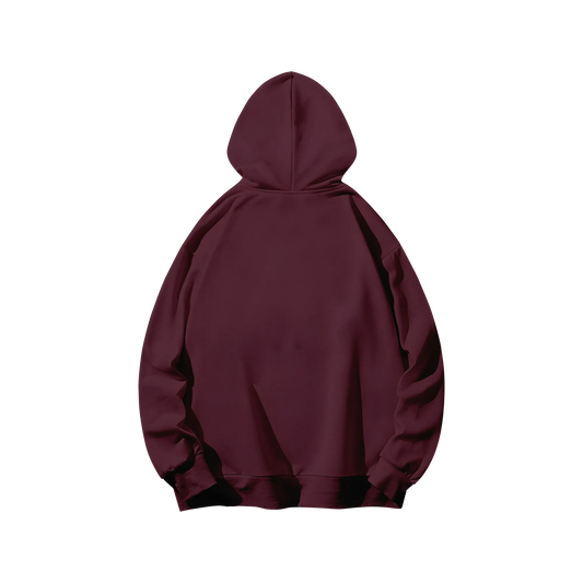 Maroon - Oversized Hoodie - Solid