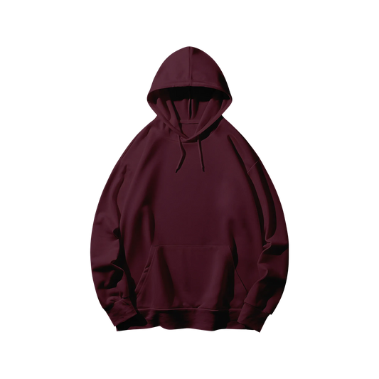 Maroon - Oversized Hoodie - Solid