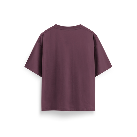 Maroon - Oversized - Solid T-Shirt