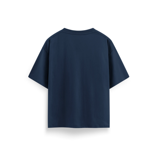 Navy Blue - Oversized - Solid T-Shirt
