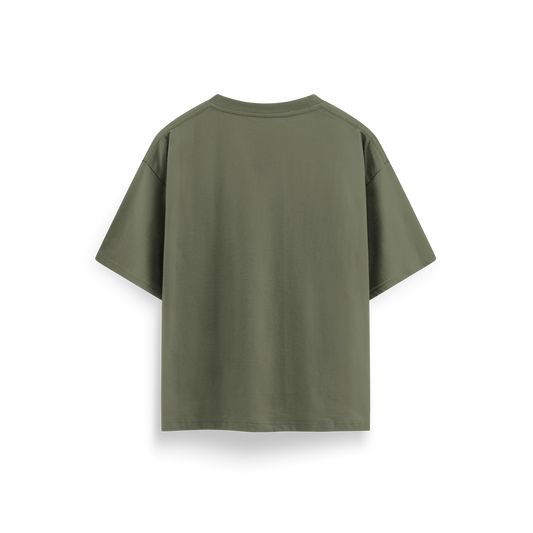 Olive Green - Oversized - Solid T-Shirt
