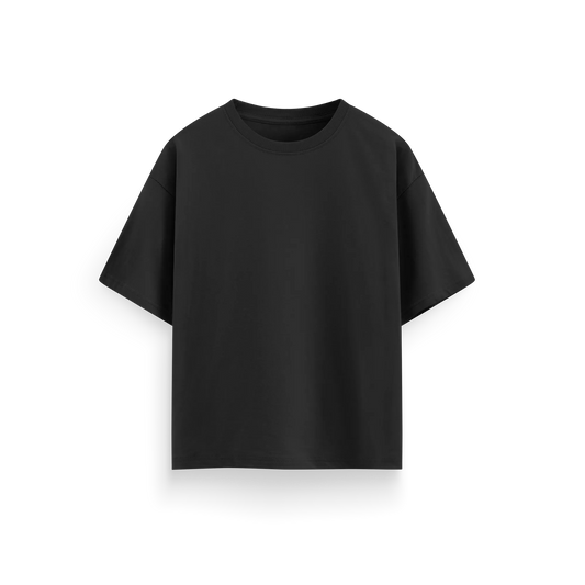 Black - Oversized - Solid T-Shirt