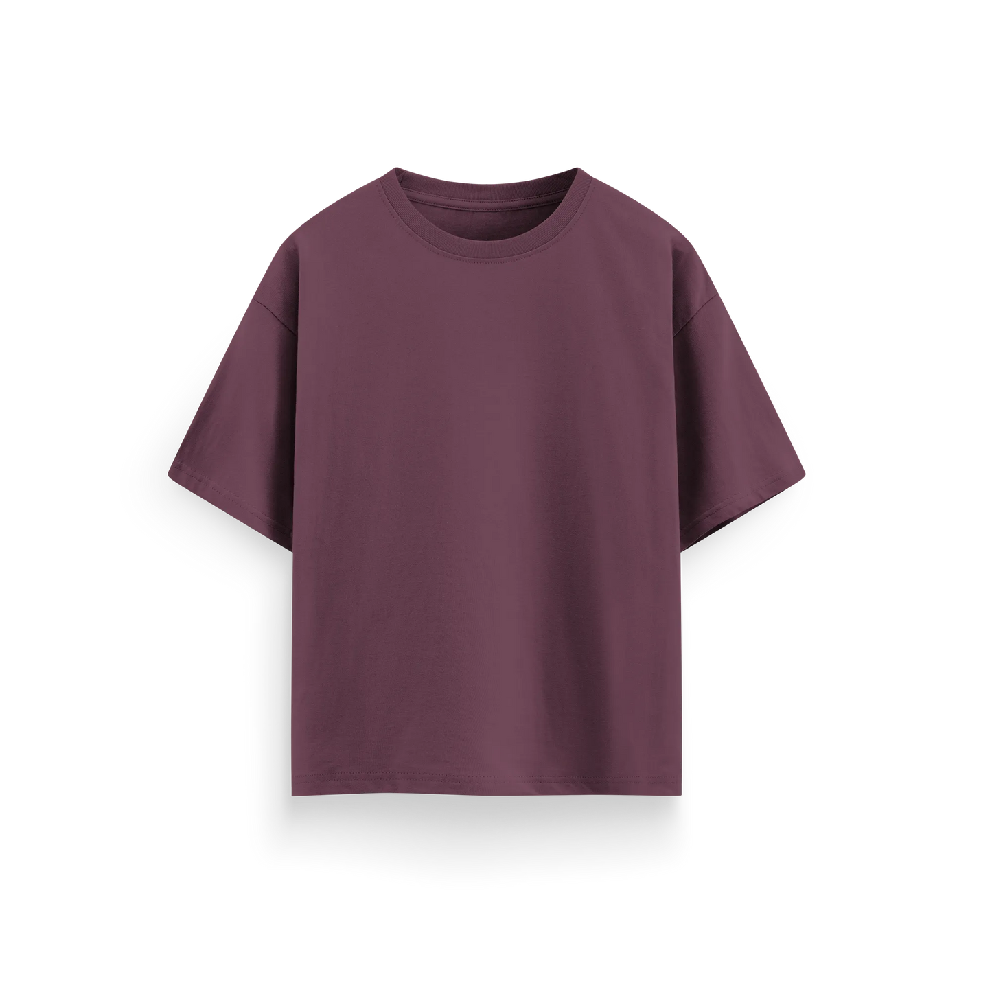 Maroon - Oversized - Solid T-Shirt