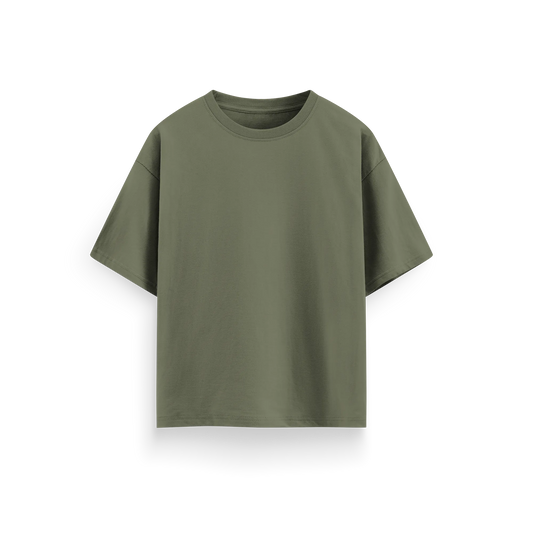 Olive Green - Oversized - Solid T-Shirt