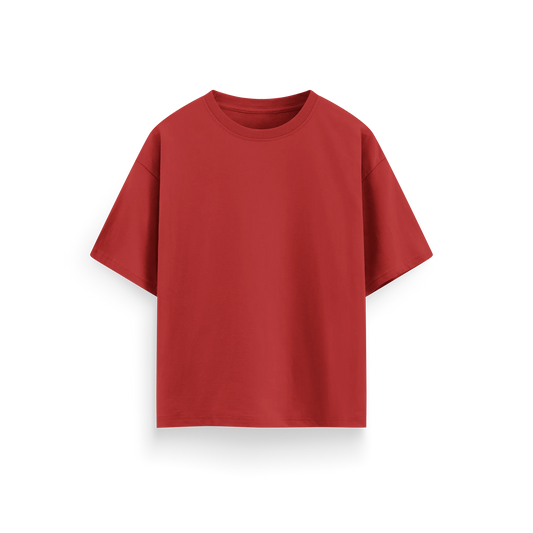 Red - Oversized - Solid T-Shirt